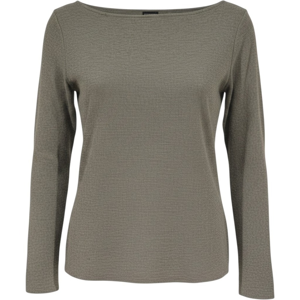 Gap Womens XS Heather Gray Boat Neck Long Sleeve Cotton Silk Blend Tipped Cuff